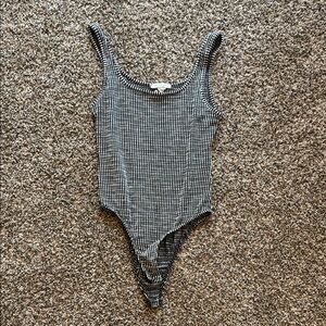 Women’s Black and White Checkered Bodysuit